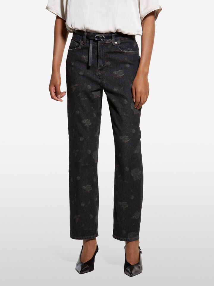 Jeans relaxed fit preto estampado - jeans largos para mulher - Preto | Sisley image number 3